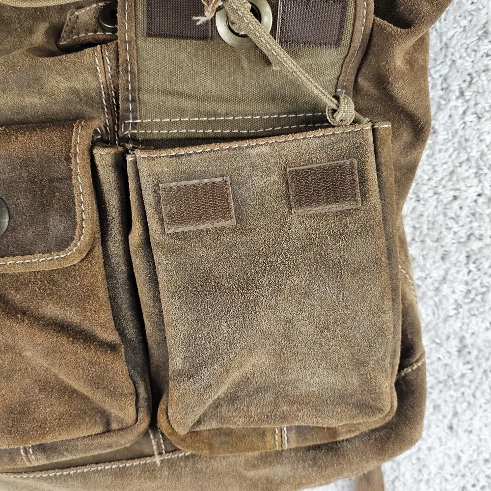 Vintage Wilsons M Julian Leather Suede Distressed Brown Rucksack Backpack